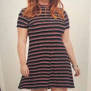 Torrid 2x striped casual shirt sleeve dress